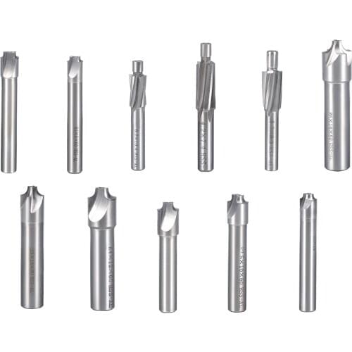 Uxcell HSSAL Corner Rounding End Mill Cutter 2 Flute with 1-10.4mm Radius for Plastic Aluminum Copper and Steel Milling