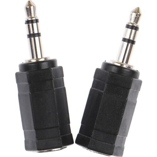 2Pcs 3.5mm Male To 2.5mm Female Stereo Audio Mic Plug Adapter Mini Jack Cable