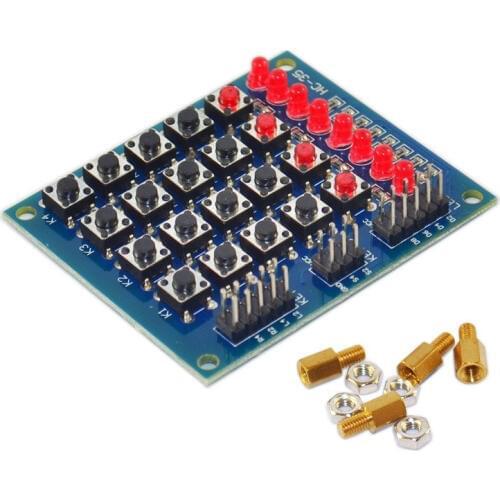 4x4 Matrix Keypad Module + 4 Keyboard + 8 LED Indicator