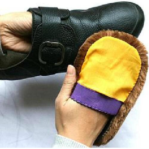 5 X Soft Wool Polishing Shoes Clean Cleaning Gloves Shoe Care Brush Home FFY #33521