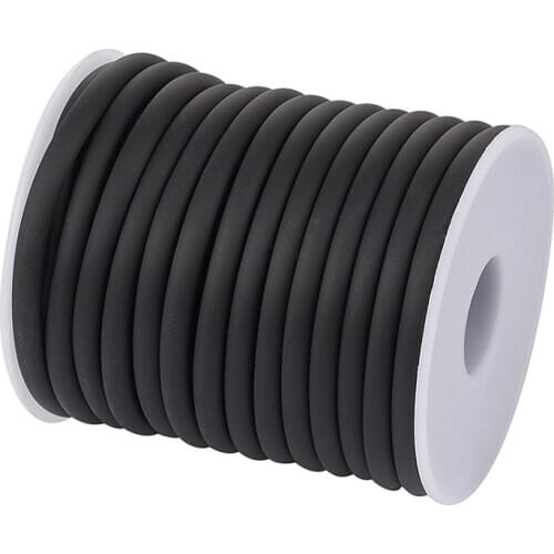 5mm (10m/roll) Silicone Rubber Hollow Cord for Jewelry Making DIY Accessories, White/Black/Blue/Red/Pink Green/Orange Colors F70
