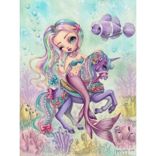 5D DIY square/round Diamond painting Mermaid and unicorn Cross Stitch Diamond Embroidery Pattern Rhinestone home decor J1375