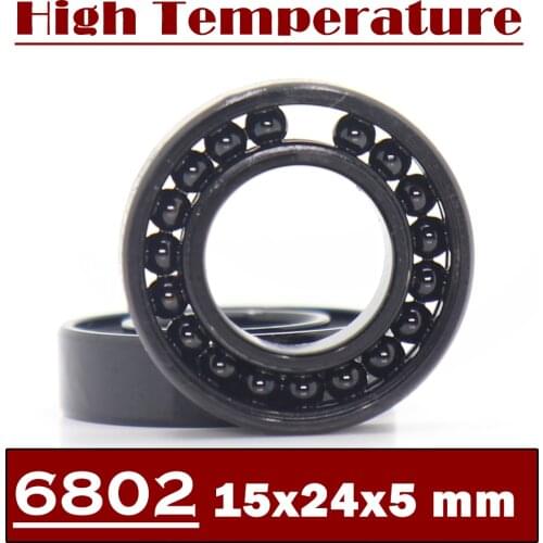 6802 High Temperature Bearing 15*24*5 mm ( 2 Pcs ) 500 Degrees Celsius Thin Section Bearings Full Ball Bearing