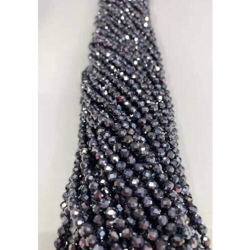 AAA Natural Terahertz cutting faceted fine 2mm / 3mm / 4mm Gem jewelry DIY fine 38cm length