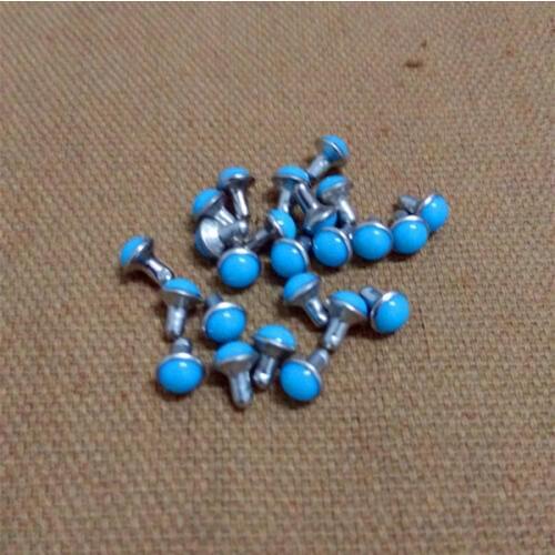 DIY100PCS 5.5mm Accessories Blue Turquoise Crack Rivets Leather Craft Punk Studs Shipping Free