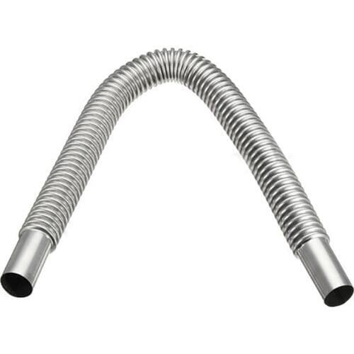 60cm Car Stainless Steel Material Exhaust Pipe Corrugated Round Pipe Parking Silencer Diesel Heater Silver