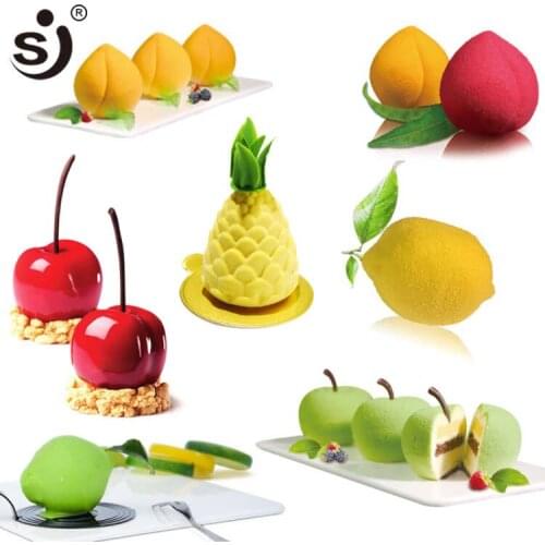 SJ Fruit Mousse Baking Mould Non-Stick Silicone Cake Mold Party Pastry Pan Kitchen Bakeware Dessert Decorating Tool