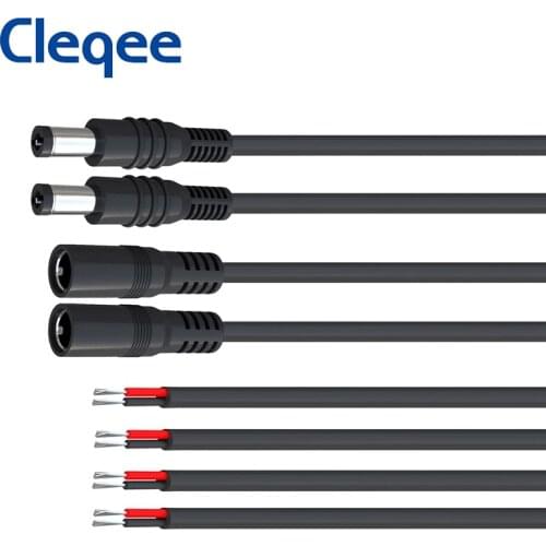 JXSINONE 5pairs 5.5x2.1DC Male Plug Or Female Connector To Bare Wire Open End Cable For LED Strip Light Repaire, DC Power Supply