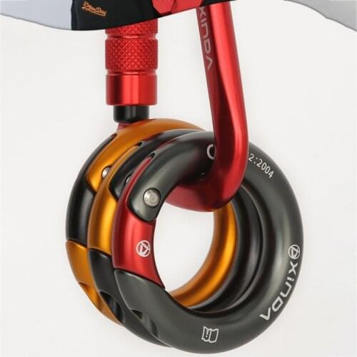 XINDA 23KN Mountaineering Caving Rock Climbing Carabiner O Shaped Safety Master Ring Lock Buckle Escalade Equipement Hook