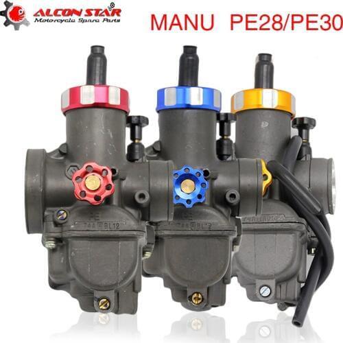 Alconstar Motorcycle Racing Keihin PE28 PE30 Carburetor 28mm 30mm Manu Carb For 150cc 200cc Dirt Bike ATV Scooter