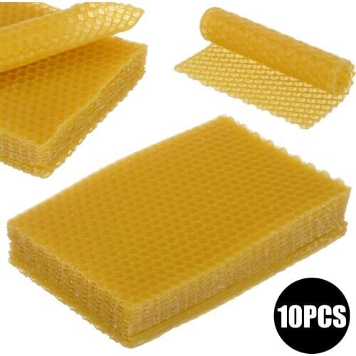 10pcs 10x13cm Beekeeping Honeycomb Foundation BeesWax Frames Honey Hive Beeswax Sheets Beekeeping Supplies
