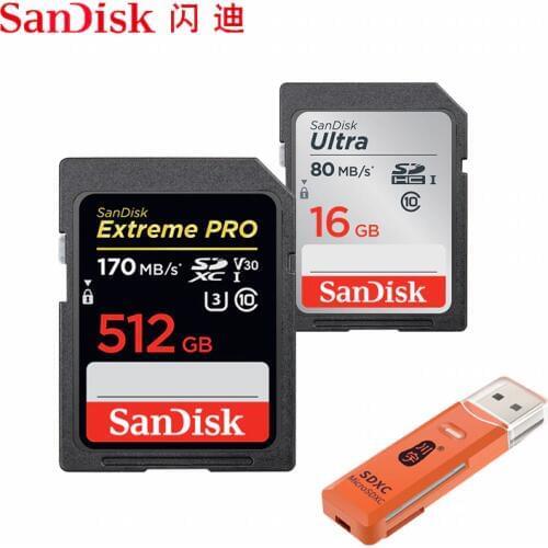 SanDisk Extreme Pro/Ultra SD Card 32GB 128GB 64GB 256GB 512GB 16GB U3/U1 Memory Card 32 64 128 GB Flash Card SD Memory SDXC SDHC