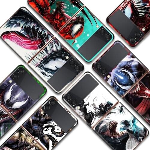 Venom Marvel cool Shockproof Cover for Samsung Galaxy Z Flip Flip3 5G Black Phone Case Shell Hard Fundas Coque Capa