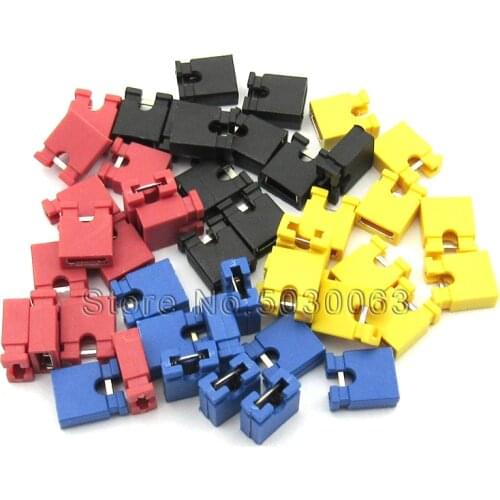200pcs/lot Jumper Cap short-circuit cap spacing 2.54MM black/yellow/blue/red/white/green connector cap