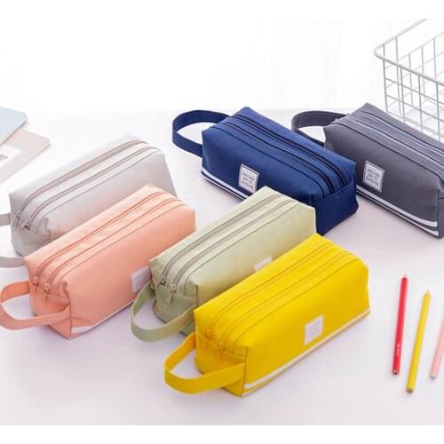 Colorful Large Capacity Pencil Cases Bags Creative Korea Fabric Pen Box