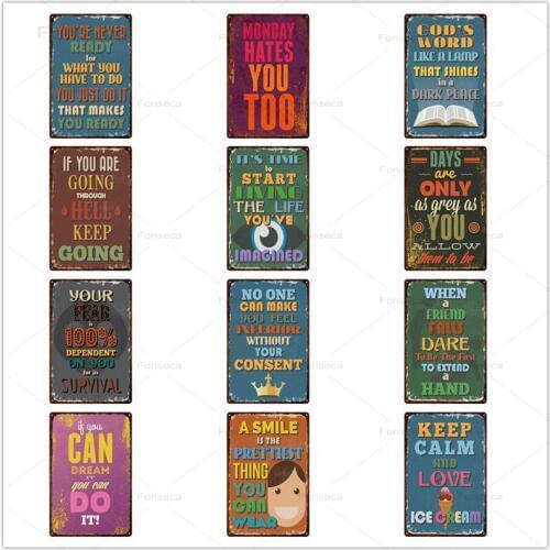 Creative Home Decoration Retro Family Rules Metal Sign Keep Calm Tin Poster Inspiring Word Iron Paintings Living Room Bar Decor