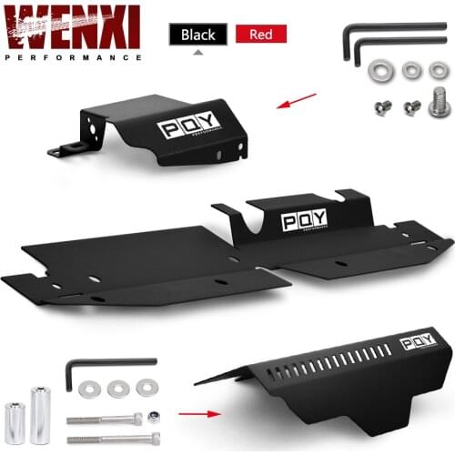 Radiator Cooling Plate Shroud & Pulley Belt Cover & Boost Control Solenoid Cover For 08-14 Subaru WRX STI With Hardware