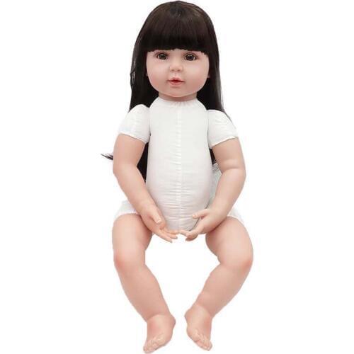 55cm Reborn Baby Dolls Handmade Silicone Baby Toddler Doll Lifelike Soft Vinyl Naked Girl Doll Cute DIY Toys Best Gifts for Kids