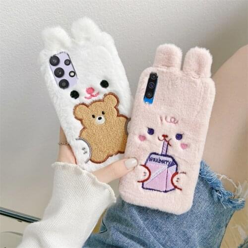 Cute Lucky Fur Dog Case for Samsung Galaxy A11 A21 A21s A31 A41 A51 A71 A10 A20 A30 A30s A40 A50 A70 M11 M21 M31 M31s M51 Cover