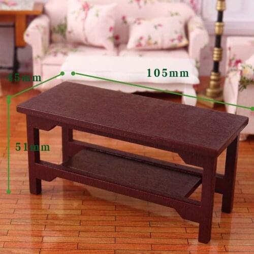 1/12 Dollhouse Miniature Retro Wooden Coffee Table Diy Furniture Toys Accessories