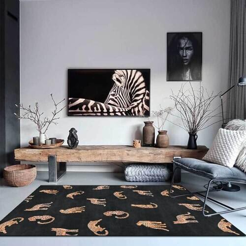Fashion Modern Minimalist Light Luxury Leopard Living Room Bedroom Bedside Carpet Floor Mat Customization Wholesale