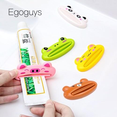Cartoon Toothpaste Squeezer Animal Oral Care Bathroom Tube Cosmetics Rolling Dispenser Facial Cleanser Press Tooth Paste Holder