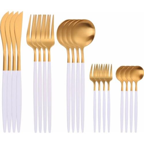 20Pcs Matte Stainless Steel Cutlery Set Thin Tableware Dinnerware Dinner Safe Flatware Set Kitchen Party Forks Knives Spoons Set