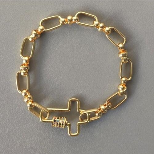 2020 new Steampunk Metal Chain bracelrt Multicolor Cubic Zirconia screw buckle openable bangle For Women Girls Special Gift