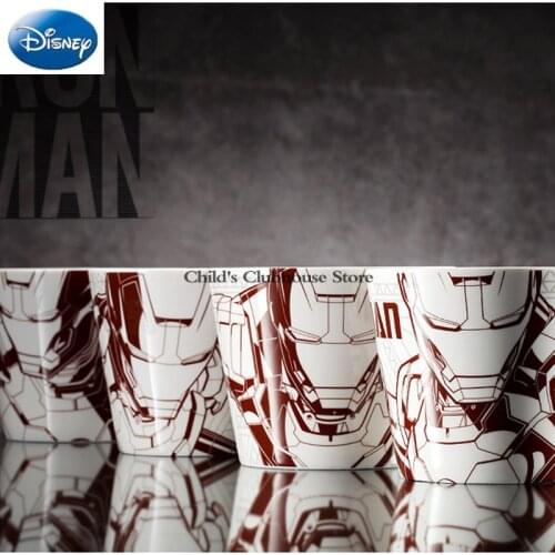2021 New Disney Porcelain Mug Marvel Iron Man Water Mug Large Capacity Mug with Lid Spoon Cartoon Coffee Cup