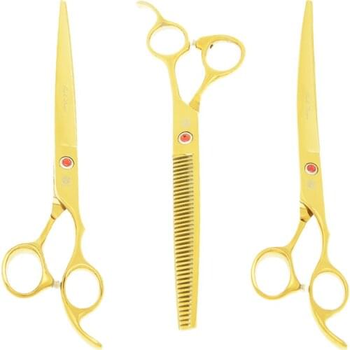 Purple Dragon 8 inch Pet Scissors Dog Grooming Shears Animal Hair Cuting Thinning Tijeras Curved Tesoura Pets Beauty Tool B0049B