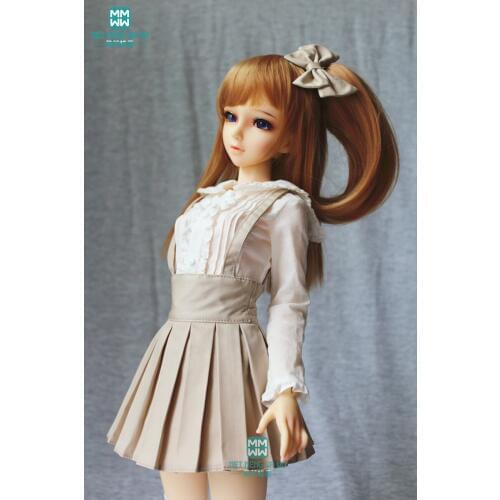 BJD doll clothes girl dress for 1/3 BJD doll fashion pleated skirt Gray black wine red khaki