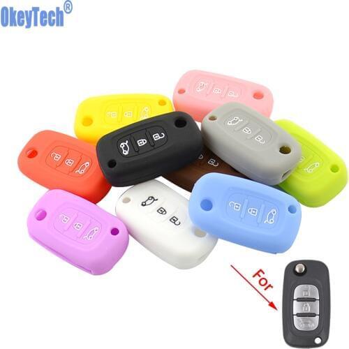 OkeyTech Silicone Car Key Cover for LADA Vesta Granta XRay Kalina Priora Sedan Sport for Renault fit Benz Key Case Protector