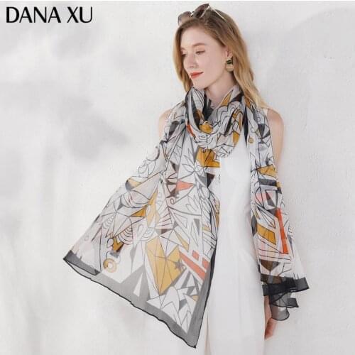 2020 Silk Long Scarf Luxury Brand Women New Design Beach Blanket Shawl Wear Swimwear Bandana Hijab Face Shield Foulard