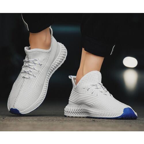 Casual summer trainers sneakers fashion mesh 39 knitting hot leisure male mens Light para white Sneakers athletic Mens shoes de