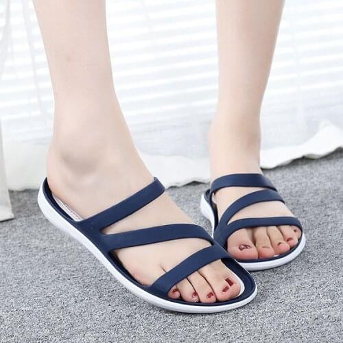 Miaoguan Summer Sandals Women Shoes Casual Solid Slippers Flats Sandals Women Shoes Slip-on Female Platform Jelly Shoe Beach