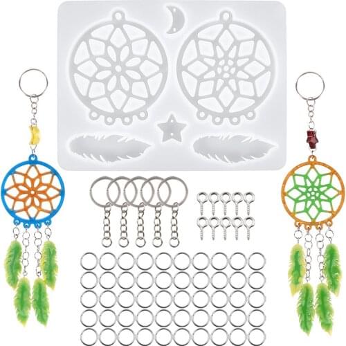 DIY Dreamcatcher Crystal Epoxy Resin Mold Pendant Earrings Silicone Mold For Jewelry Making