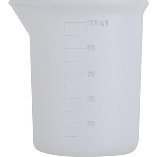 Silicone Transparent Cup Scale Crystal Glue Measuring Cup Reusable Measuring Tools For DIY Baking Kitchen Accessories 100ml