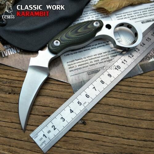 LCM66 D2 steel karambit scorpion claw knife outdoor camping jungle survival battle Fixed blade hunting knives self defense tool