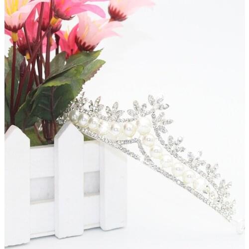 Wedding Bridal Crystal Pearl Beads Tiara Headband Prom Girl Princess Crown Headwear Hair Accessiories NIN668