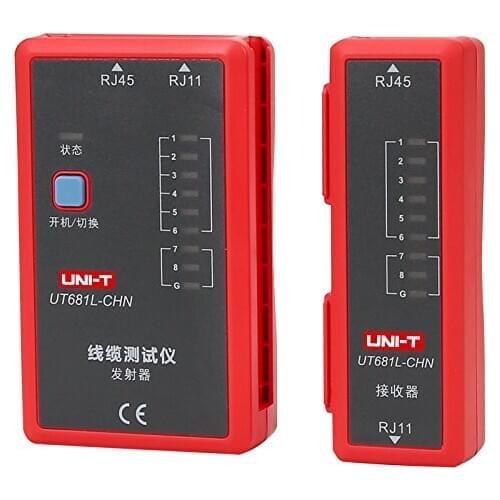 UNI-T UT-681L Portable Cable tester Line detector Tests Ethernet cables and telephone lines with RJ45 and RJ11 interface