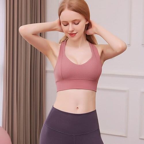 Shi Nuoxuan Yoga Wear Womens Sports Bra Back Cross-gathering Shockproof Running Fitness Vest