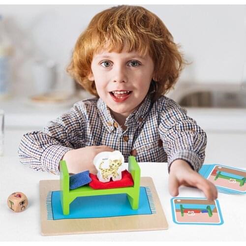 1set Looking For Kitten Logic Games Children’s Toys Early Education Concentration Training Board Games Building Blocks Toys