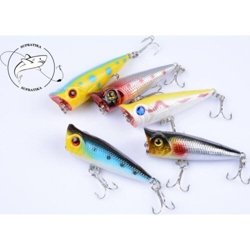 1Pcs Wobblers Popper Sea Fishing Bait Lures Floating Artificial Hard Isca Tackle Gear With Hooks For River