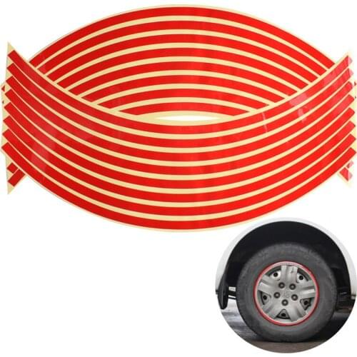 16Pcs 18inch Strips Waterproof Popular Motorcycle Car Rim Stripe Brand New High Quality Wheel Decal Tape Sticker Lots Reflective