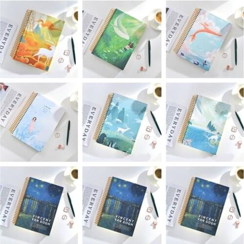 16K Spiral book coil Notebook B5 oil painting series coil book 302 pages Journal Diary Sketchbook School Supplies Stationery