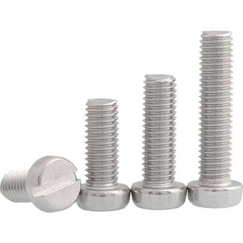 20pcs M5 304 stainless steel Slotted cylinder head screws one word cup headed screw bolts mechanical bolt GB65 6mm-50mm long