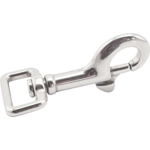 304 Stainless Steel 74MM Swivel-Eye Bolt Spring Snap Hook Square Eye Swivel Quick Hook Hiking Camping Carabiner Pet Chains