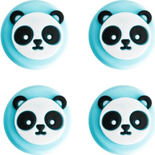 4PCS Lovely Panda Silicone Game Rocker Cap Thumb Grip CapGame Console Handle Protective Handle Button Cover For PS5