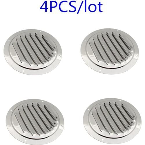 4pcs Stainless Steel Round Air Vent Louver Vent Grille Ventilation For Yacht Boat Rv Accessories Camping Car Camper Van Parts