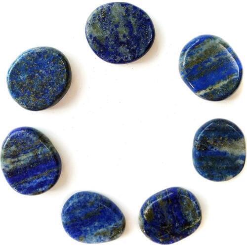 7 pcs Polished Blue Lapis Lazuli Stones Bulk Afghanistan Natural Palm Stone Set Healing Crystals Home Fengshui Decor